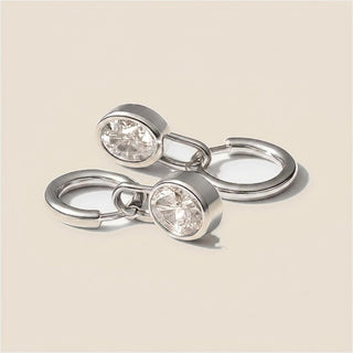 Diamond Lock Earrings — Silver