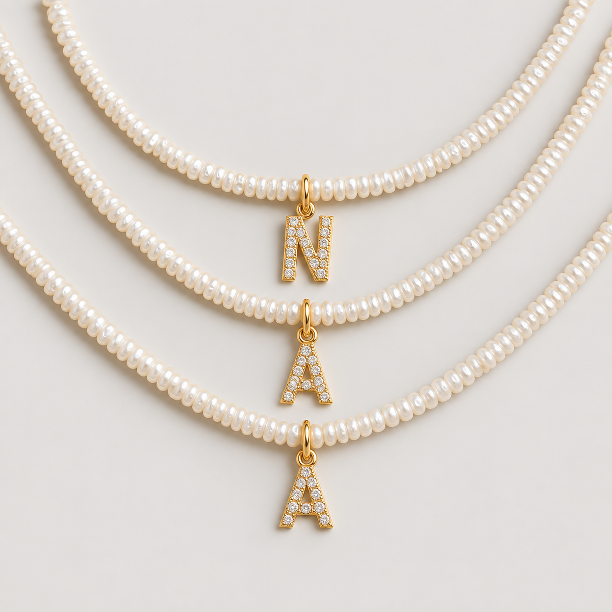 Shelly Pearl Initial Choker — studio product photograph