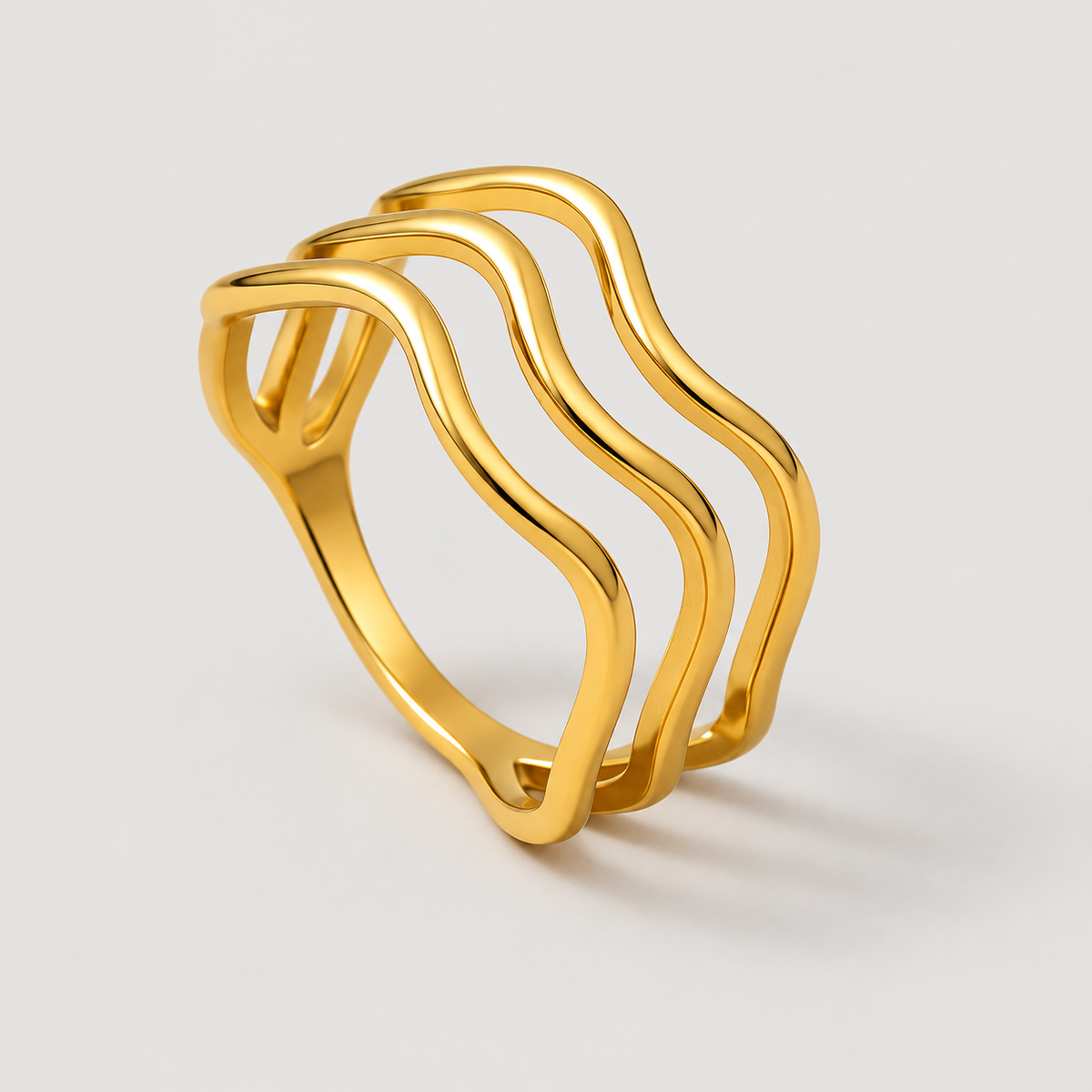 Wave Trio Ring — studio product photograph