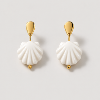 Scallop Earrings — studio product photograph