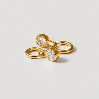 Diamond Lock Earrings — studio product photograph