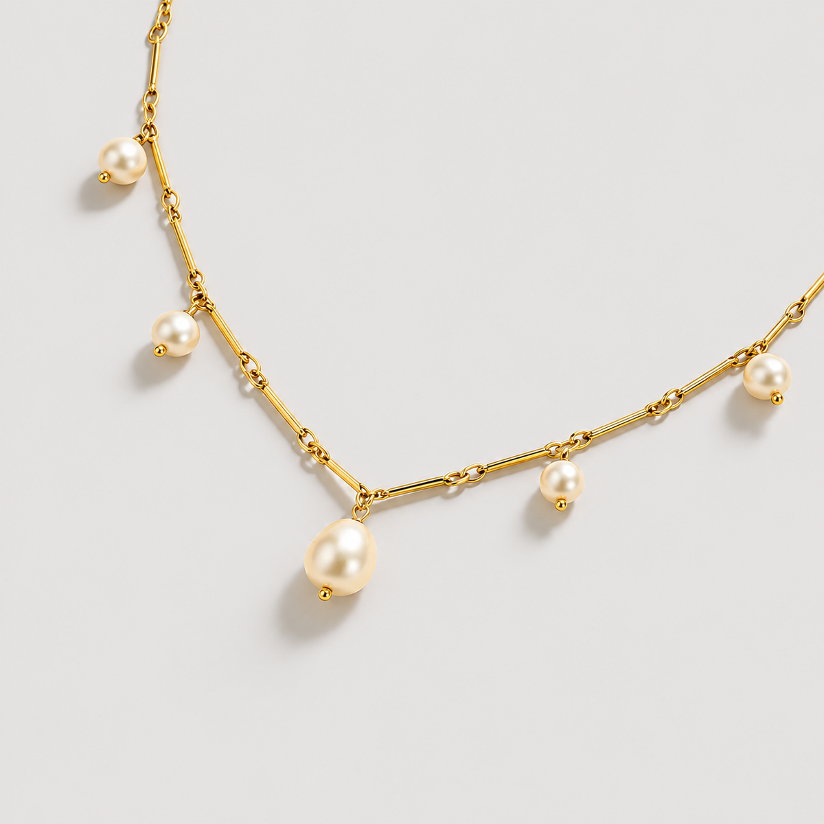 Santorini Pearl Necklace — studio product photograph