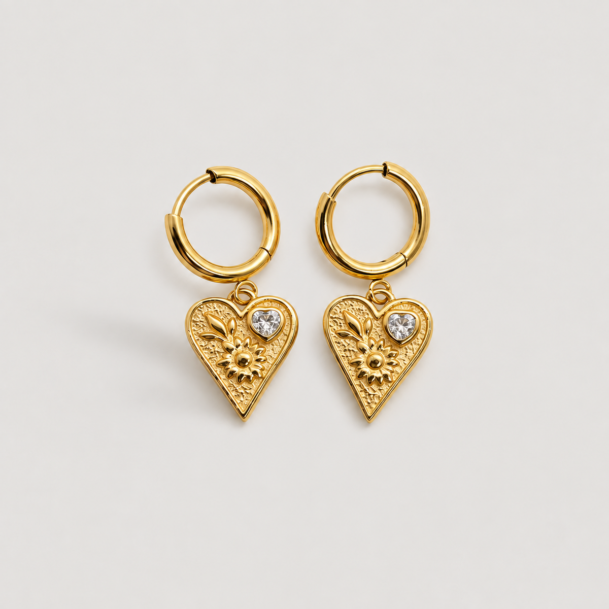 Florence Heart Hoops — studio product photograph