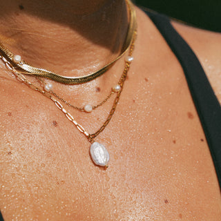 Hanalei Pearl Coin Paperclip Necklace (Bundle)