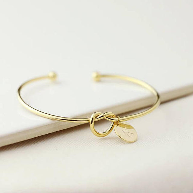 Rosa® Initial Knot Bangle Bracelet - Louise Carter