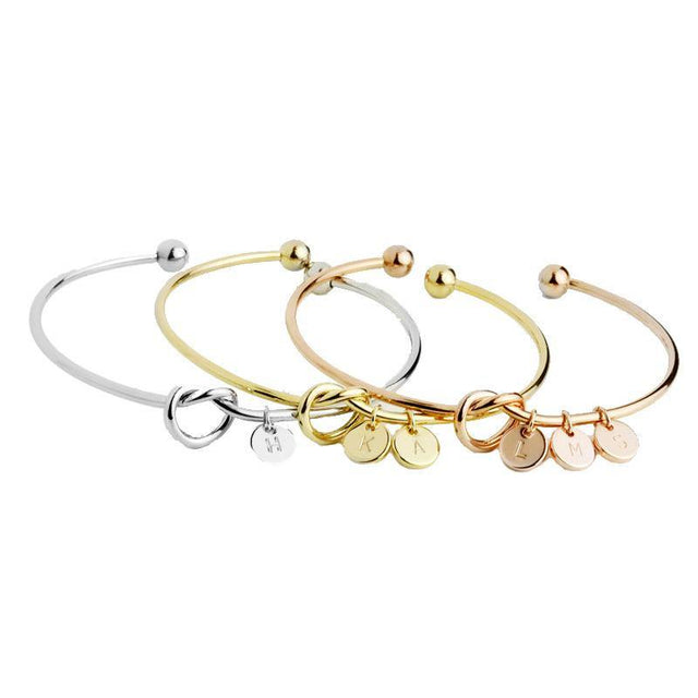 Rosa® Initial Knot Bangle Bracelet - Louise Carter
