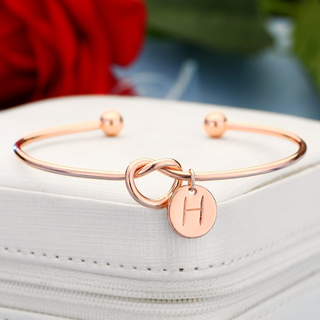 Rosa® Initial Knot Bangle Bracelet - Louise Carter