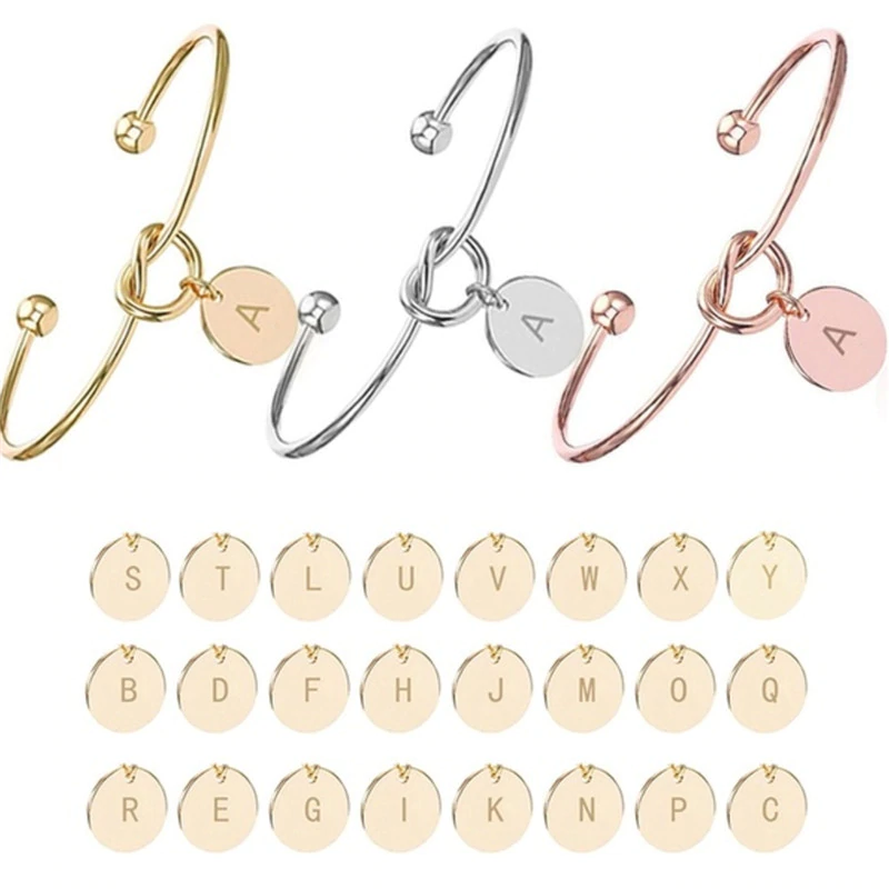 Rosa® Initial Knot Bangle Bracelet - Louise Carter