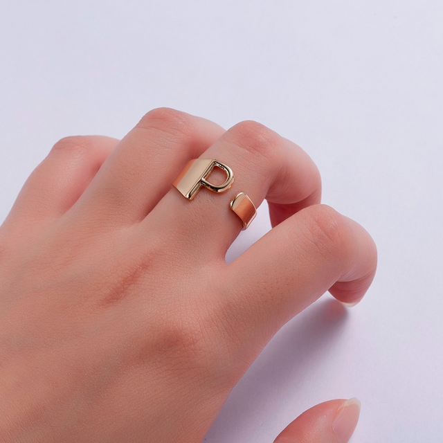Chunky Initial Ring (adjustable size)