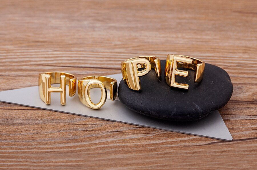 Chunky Initial Ring (adjustable size)