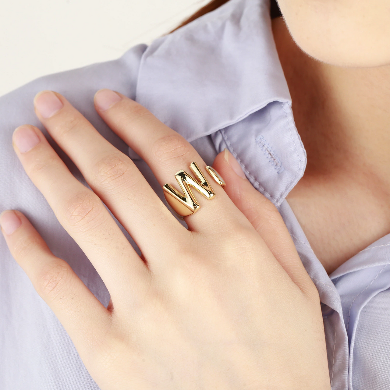 Chunky Initial Ring (adjustable size)