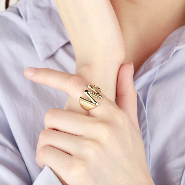 Chunky Initial Ring (adjustable size)