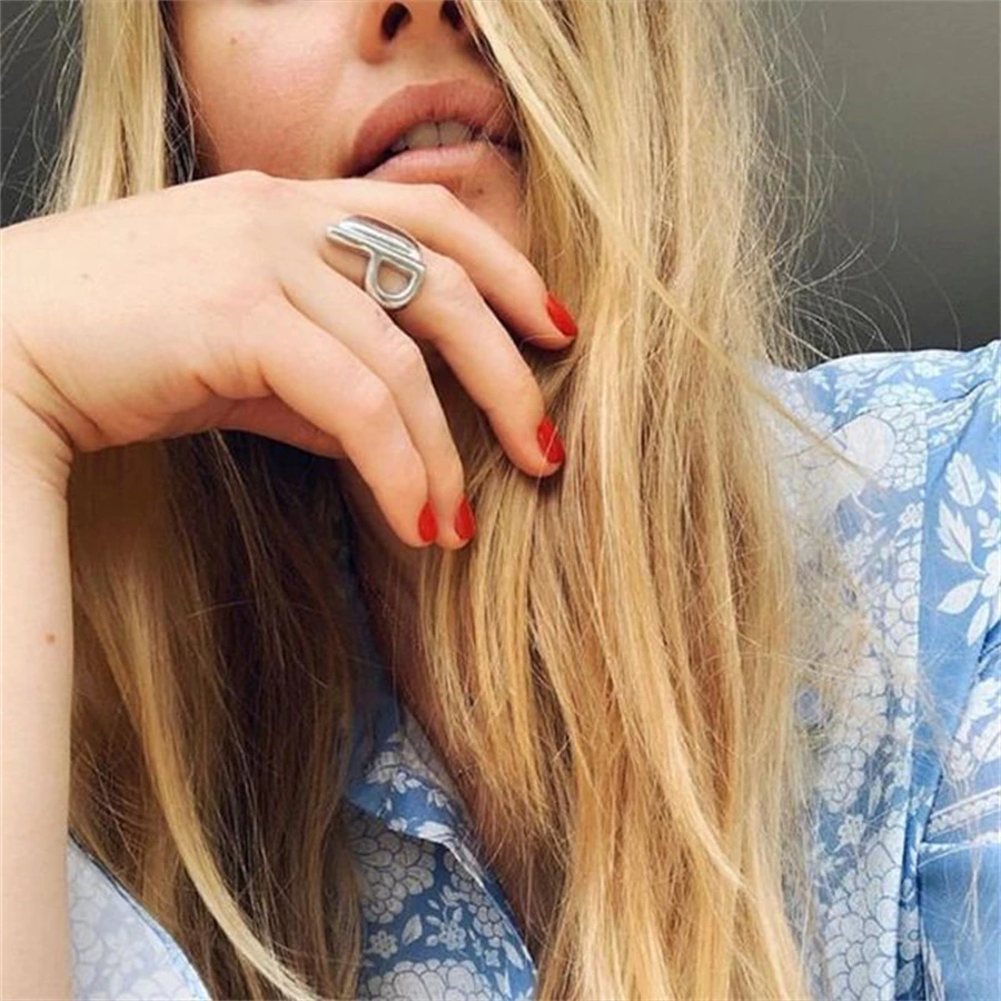 Chunky Initial Ring (adjustable size)