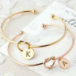 Rosa® Initial Knot Bangle Bracelet - Louise Carter